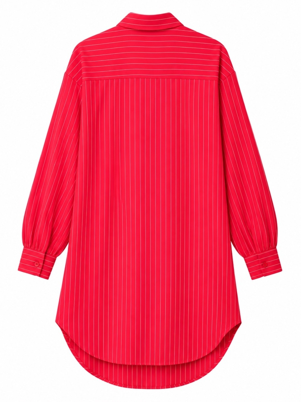SOLID & STRIPE Red Pinstripe Lace-Up Oversized Shirt Dress Size XS (NORDSTROM) - Picture 4 of 4